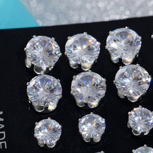 Load image into Gallery viewer, 12 Pairs Simple Exquisite Elegant Ear Stud Alloy Round Zircon Earring Sets Women Jewelry Gift
