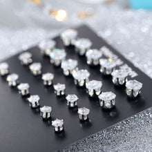 Load image into Gallery viewer, 12 Pairs Simple Exquisite Elegant Ear Stud Alloy Round Zircon Earring Sets Women Jewelry Gift
