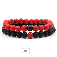 Load image into Gallery viewer, Couples His &amp; Hers Distance 8mm Beads Elastic Bracelet Two-color Natural Stones Jewelry
