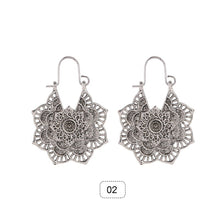 Load image into Gallery viewer, Fashion Retro Bohemian Carved Flower Hollow Floral Pendant Earrings Women Jewelry Accessories
