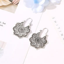 Load image into Gallery viewer, Fashion Retro Bohemian Carved Flower Hollow Floral Pendant Earrings Women Jewelry Accessories
