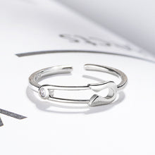 Load image into Gallery viewer, Fashion Minimalist Creative Paper Clip Shape Zircon Open Ring Women Jewelry Gift
