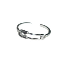 Load image into Gallery viewer, Fashion Minimalist Creative Paper Clip Shape Zircon Open Ring Women Jewelry Gift
