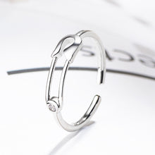 Load image into Gallery viewer, Fashion Minimalist Creative Paper Clip Shape Zircon Open Ring Women Jewelry Gift
