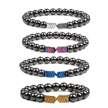 Load image into Gallery viewer, Fashion Simple Small Arrow Beads Hematite Elastic Bracelet Men Jewelry Gift
