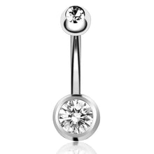 Load image into Gallery viewer, 4PCS/Set Fashion Simple Stainless Steel Zircon Belly Button Nail Set Women Body Piercing Jewelry
