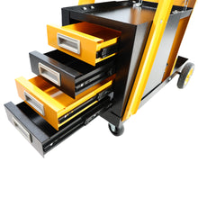 Load image into Gallery viewer, Multi-function welder trolley, MIG TIG ARC plasma cutter storage tank with 2 safety chains, portable 4-drawer chest, weight 280 LBS
