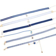 Load image into Gallery viewer, Fashion Charm Unique Blue Series Planet Pendant Necklace Short Clavicle Chain Women Jewelry Gift
