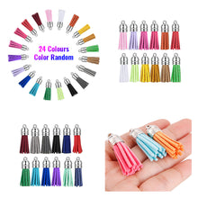 Load image into Gallery viewer, 24 Pieces Acrylic Transparent Circle Discs, 2 Inch Diameter Round Clear Acrylic Keychain Blanks And Tassel Pendant 96pcs Keyring Set For DIY Projects And Crafts
