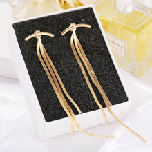 Load image into Gallery viewer, Fashion Simple Creative Snake Bone Chain Tassel Long Earrings Women Jewelry Gift
