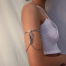 Load image into Gallery viewer, Fashion Boho Style Gold/Silver Leaves Tassel Chain Pendant Open Arm Bracelet Women Jewelry Gift
