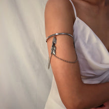 Load image into Gallery viewer, Fashion Boho Style Gold/Silver Leaves Tassel Chain Pendant Open Arm Bracelet Women Jewelry Gift
