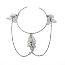 Load image into Gallery viewer, Fashion Boho Style Gold/Silver Leaves Tassel Chain Pendant Open Arm Bracelet Women Jewelry Gift
