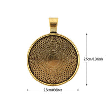 Load image into Gallery viewer, 100 Pieces- 50 PCS Round Bezel Pendant Trays Sets, with 50 PCS Black Waxed Necklace Cord for Photo Pendant Crafting Jewelry
