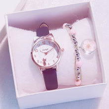 Load image into Gallery viewer, New Simple Sweet Cute Cat Watch Dial Children Student Quartz Wristwatches
