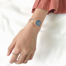 Load image into Gallery viewer, Women Fashion Casual Retro Luxury Small Square Wheat Ear Printing Watch Ladies Rose Gold Quartz Watch
