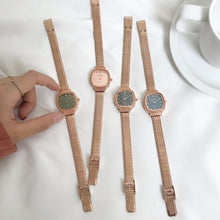 Load image into Gallery viewer, Women Fashion Casual Retro Luxury Small Square Wheat Ear Printing Watch Ladies Rose Gold Quartz Watch
