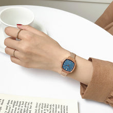 Load image into Gallery viewer, Women Fashion Casual Retro Luxury Small Square Wheat Ear Printing Watch Ladies Rose Gold Quartz Watch
