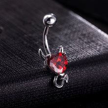 Load image into Gallery viewer, 1PC Fashion Little Devil Glitter Heart-shape Zircon Stainless Steel Belly Button Nail Women Body Piercing Jewelry
