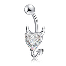 Load image into Gallery viewer, 1PC Fashion Little Devil Glitter Heart-shape Zircon Stainless Steel Belly Button Nail Women Body Piercing Jewelry
