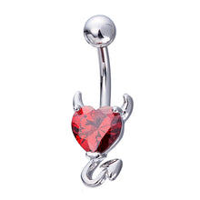 Load image into Gallery viewer, 1PC Fashion Little Devil Glitter Heart-shape Zircon Stainless Steel Belly Button Nail Women Body Piercing Jewelry
