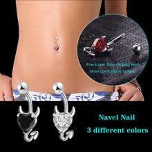 Load image into Gallery viewer, 1PC Fashion Little Devil Glitter Heart-shape Zircon Stainless Steel Belly Button Nail Women Body Piercing Jewelry
