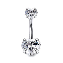 Load image into Gallery viewer, 1PC Fashion Glitter Heart-shape Zircon Stainless Steel Belly Button Nail Women Body Piercing Jewelry

