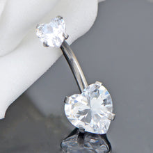 Load image into Gallery viewer, 1PC Fashion Glitter Heart-shape Zircon Stainless Steel Belly Button Nail Women Body Piercing Jewelry
