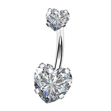 Load image into Gallery viewer, 1PC Fashion Glitter Heart-shape Zircon Stainless Steel Belly Button Nail Women Body Piercing Jewelry
