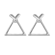 Load image into Gallery viewer, Fashion Simple Metal Hollow Geometric Rhombus Triangle Ear Studs Earrings Women Jewelry Gift

