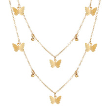 Load image into Gallery viewer, Fashion Elegant Gold Color Butterfly Pendant Multi Layer Clavicle Chain Necklace Women Jewelry Gift
