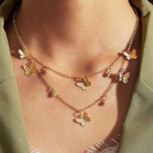 Load image into Gallery viewer, Fashion Elegant Gold Color Butterfly Pendant Multi Layer Clavicle Chain Necklace Women Jewelry Gift

