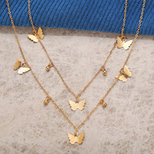 Load image into Gallery viewer, Fashion Elegant Gold Color Butterfly Pendant Multi Layer Clavicle Chain Necklace Women Jewelry Gift
