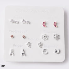 Load image into Gallery viewer, 7 Pairs Fashion Exquisite Korean One Week Ear Studs Set Women Daily Party Jewelry Gift
