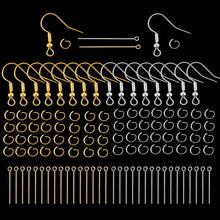 Load image into Gallery viewer, 300 Earring Hooks with Ball and Coil, Gold and Silver Earrings Making Kit with Jump Rings, Head/Eye Pins for DIY Making Supplies
