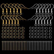 Load image into Gallery viewer, 300 Earring Hooks with Ball and Coil, Gold and Silver Earrings Making Kit with Jump Rings, Head/Eye Pins for DIY Making Supplies
