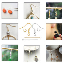 Load image into Gallery viewer, 300 Earring Hooks with Ball and Coil, Gold and Silver Earrings Making Kit with Jump Rings, Head/Eye Pins for DIY Making Supplies
