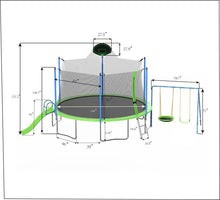Load image into Gallery viewer, 14FT Trampoline with Slide and Swings, ASTM Approved Large Recreational Trampoline with Basketball Hoop and Ladder,Outdoor Backyard Trampoline with Net, Capacity for Kids and Adults

