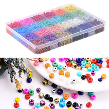 Load image into Gallery viewer, Glass Seed Beads Small Craft Beads for DIY Bracelet Necklaces Crafting Jewelry Making Supplies with Two Clear Bracelet String and a tweezer
