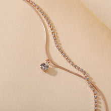 Load image into Gallery viewer, Fashion Creative Simple Double-layered Snake Bone Chain Zircon Anklet Chains Women Jewelry Gift
