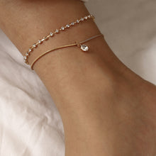 Load image into Gallery viewer, Fashion Creative Simple Double-layered Snake Bone Chain Zircon Anklet Chains Women Jewelry Gift
