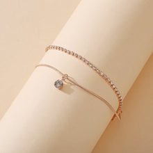 Load image into Gallery viewer, Fashion Creative Simple Double-layered Snake Bone Chain Zircon Anklet Chains Women Jewelry Gift
