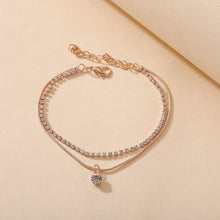 Load image into Gallery viewer, Fashion Creative Simple Double-layered Snake Bone Chain Zircon Anklet Chains Women Jewelry Gift
