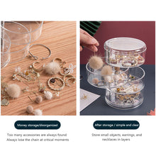 Load image into Gallery viewer, Creative Transparent Plastic Rotating Jewelry Storage Box Jewelry Dust-proof Display Box

