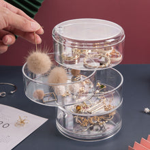Load image into Gallery viewer, Creative Transparent Plastic Rotating Jewelry Storage Box Jewelry Dust-proof Display Box

