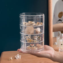 Load image into Gallery viewer, Creative Transparent Plastic Rotating Jewelry Storage Box Jewelry Dust-proof Display Box
