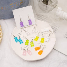 Load image into Gallery viewer, Fashion Sweet Cute Cartoon Candy Color Bear Resin Earrings Girls Women Jewelry Gift

