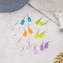 Load image into Gallery viewer, Fashion Sweet Cute Cartoon Candy Color Bear Resin Earrings Girls Women Jewelry Gift
