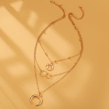 Load image into Gallery viewer, 1PC Fashion Moon Map Pendant Multi Layer Clavicle Chain Necklace Women Jewelry Gift
