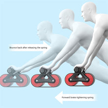 Load image into Gallery viewer, Double Wheel Abdominal Exerciser Women Men Automatic Rebound Ab Wheel Roller Waist Trainer Gym Sports Home Exercise Devices
